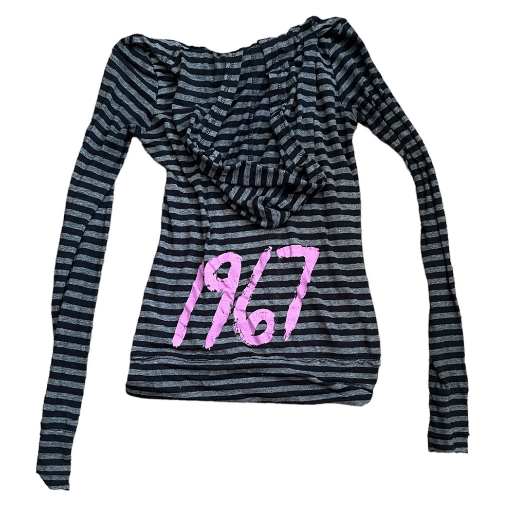 BKE Lounge Y2K Vintage Zip Up Lightweight Sheer Hoodie Jacket - Picture 2 of 11